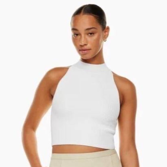 Aritzia Wilfred Knit Halter Tank in White sz 2XS - Picture 2 of 9